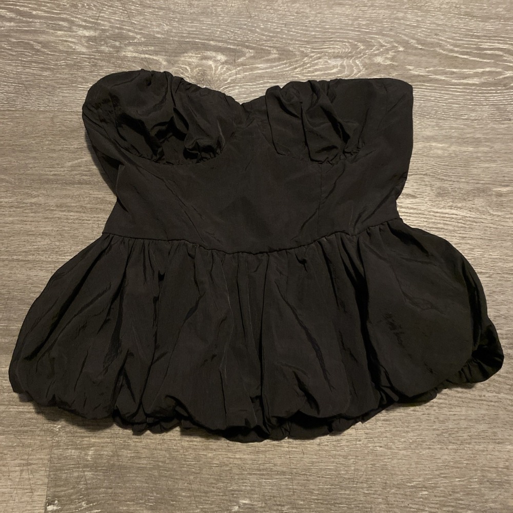 FOREVER 21 strapless bustier‎ style peplum top size Medium